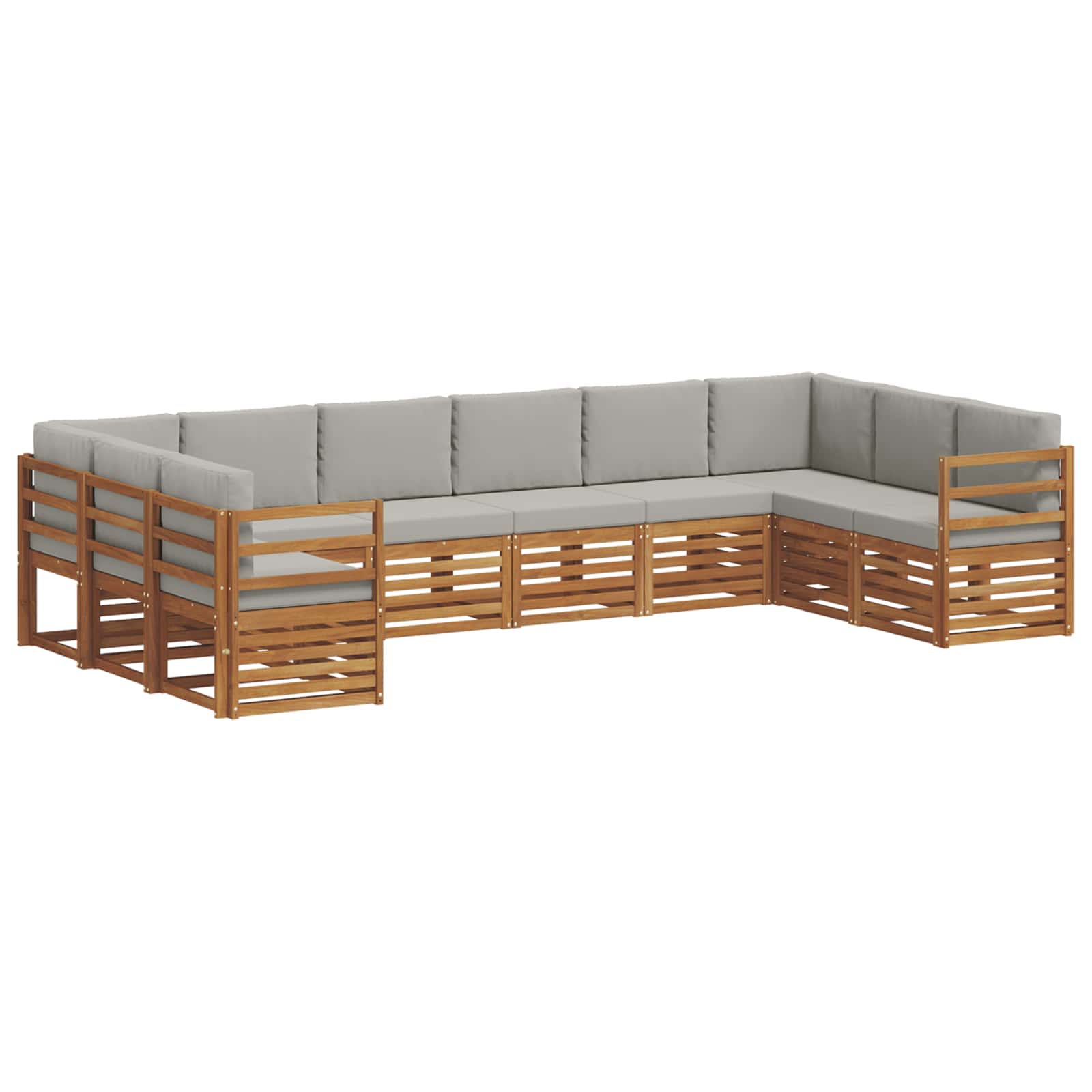 Ecksofa Set mit Kissen 10 pcs Natürlich und Hellgrau