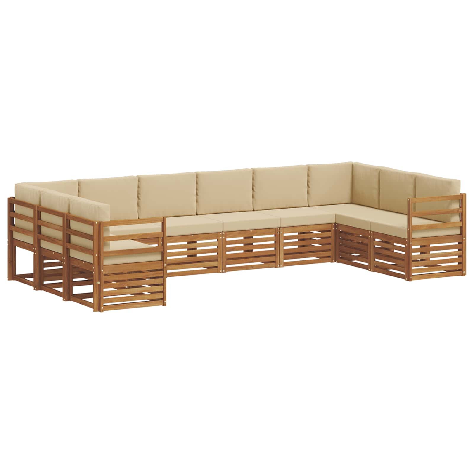 Outdoor-Sofagarnitur 10 stk. Natur und Beige