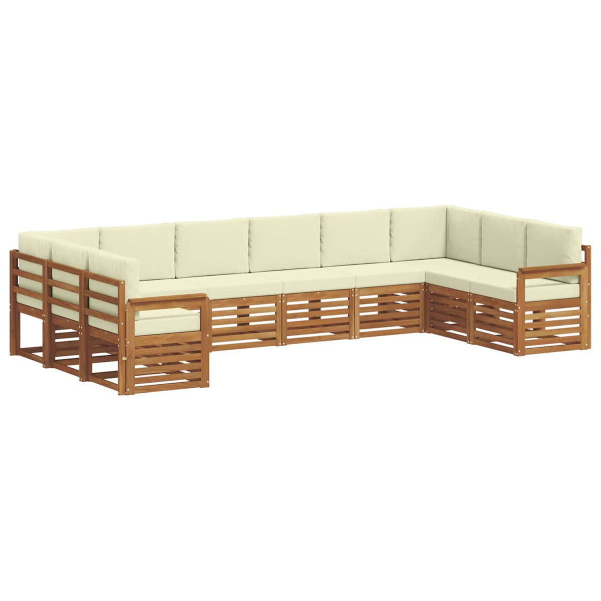 Outdoor-Sofagarnitur 10 stk. Natur und Creme