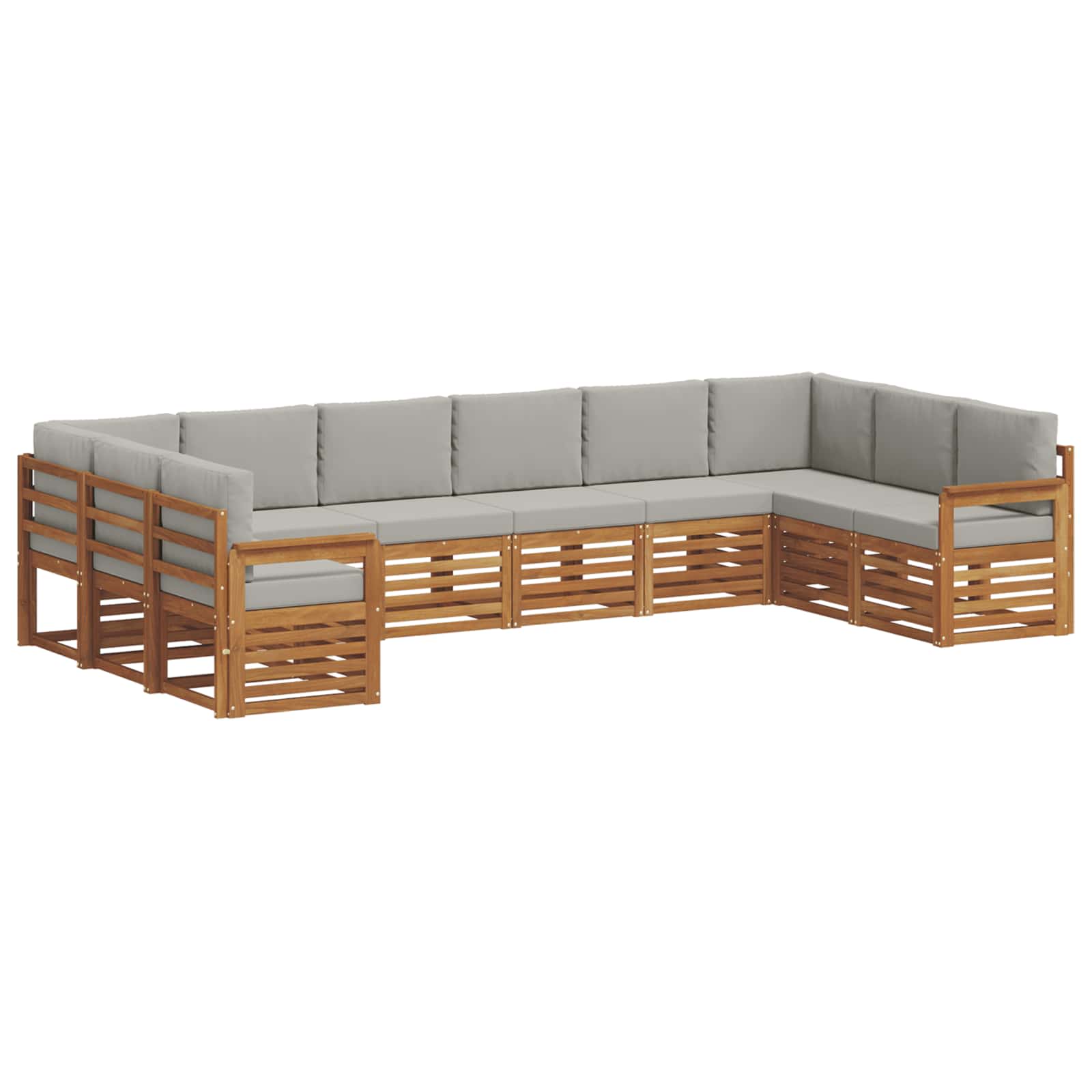 Ecksofa Set mit Kissen 10 pcs Natürlich und Hellgrau