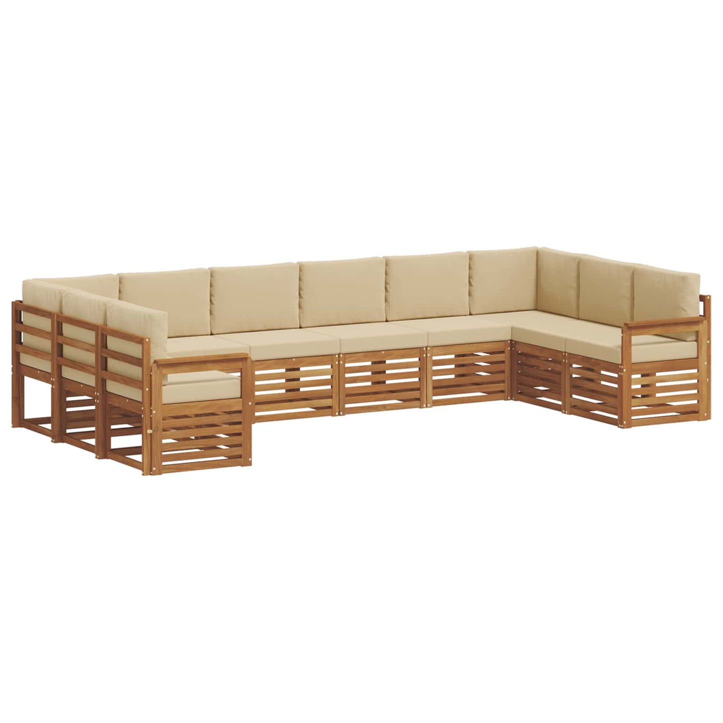Outdoor-Sofagarnitur 10 stk. Natur und Beige
