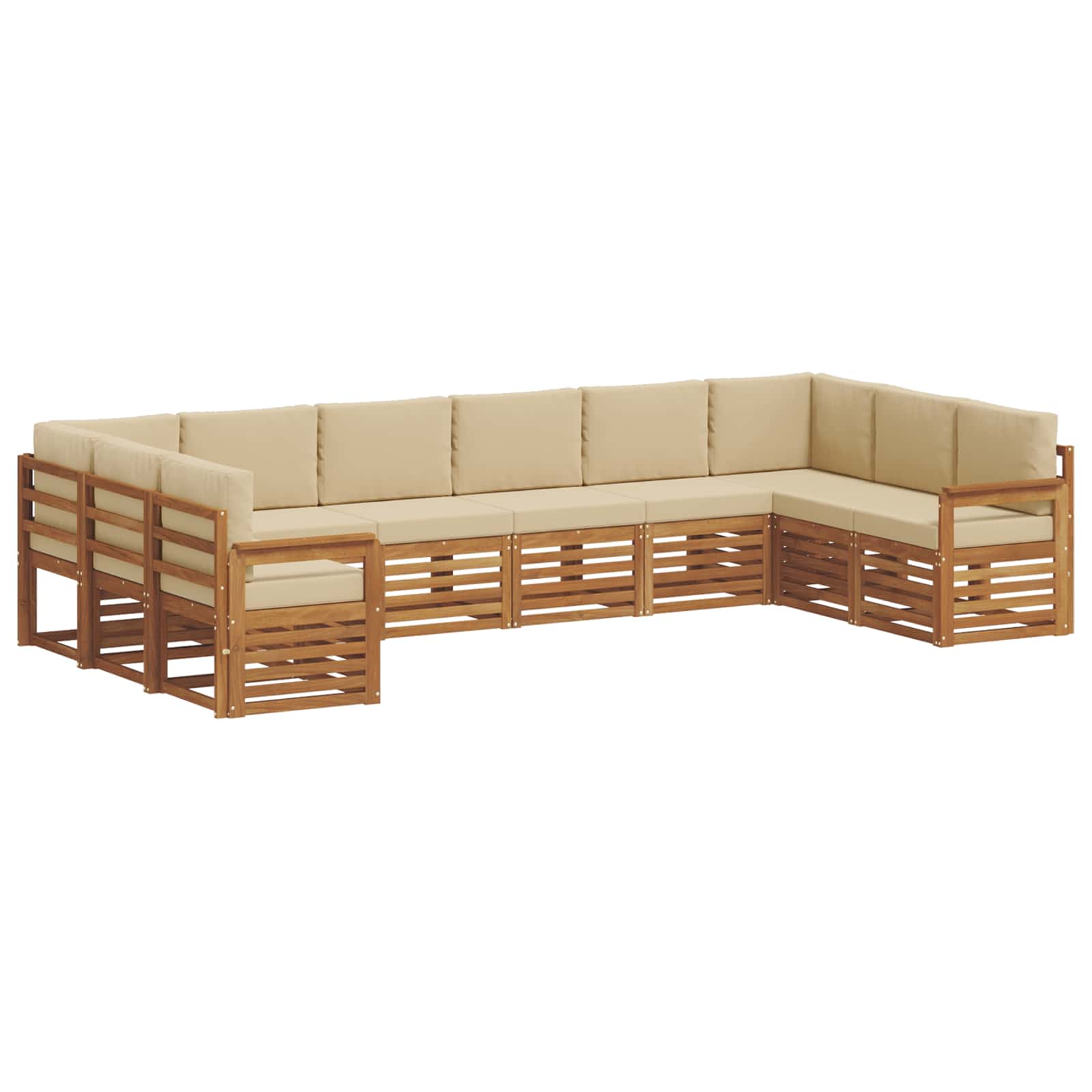 Outdoor-Sofagarnitur 10 stk. Natur und Beige