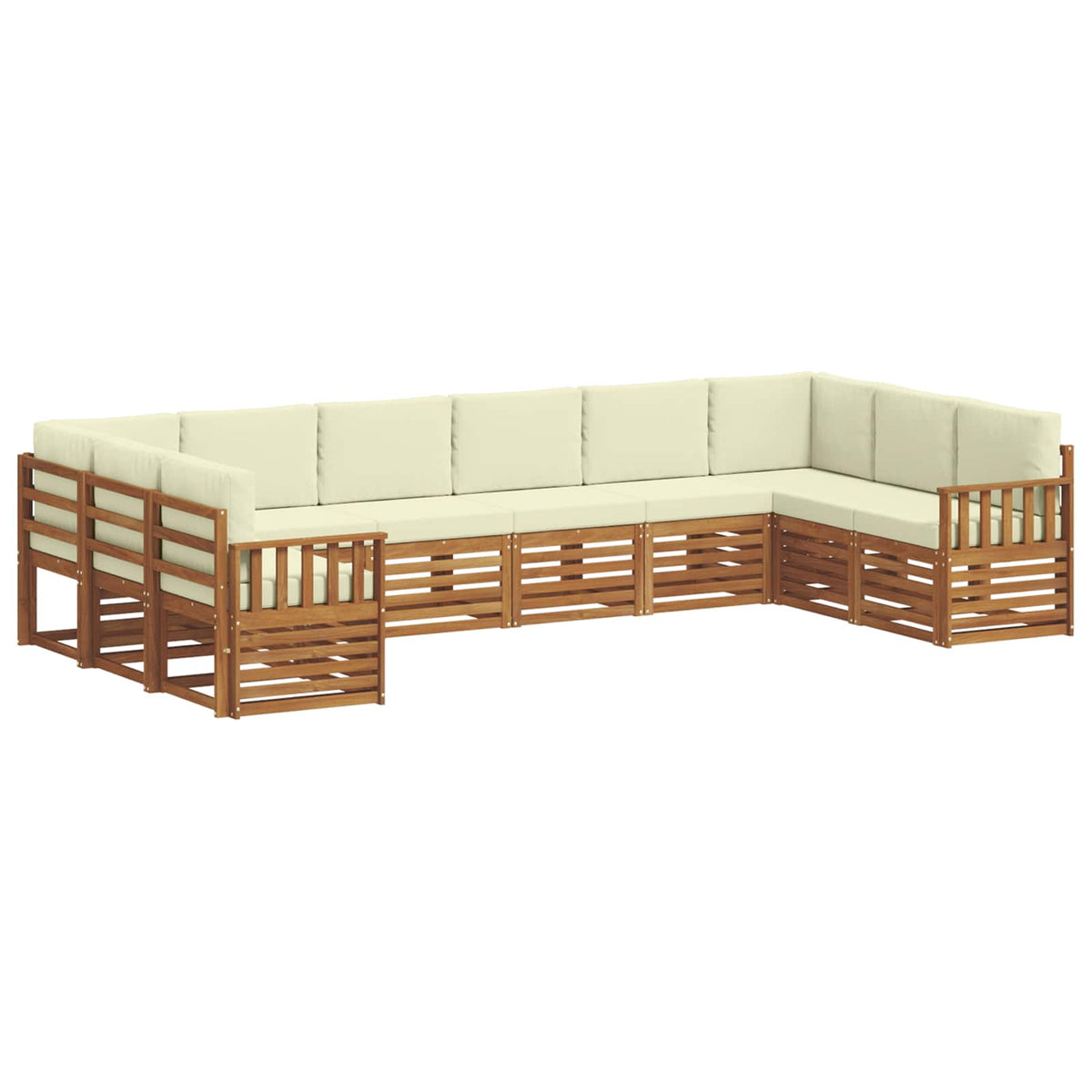 Outdoor-Sofagarnitur 10 stk. Natur und Creme