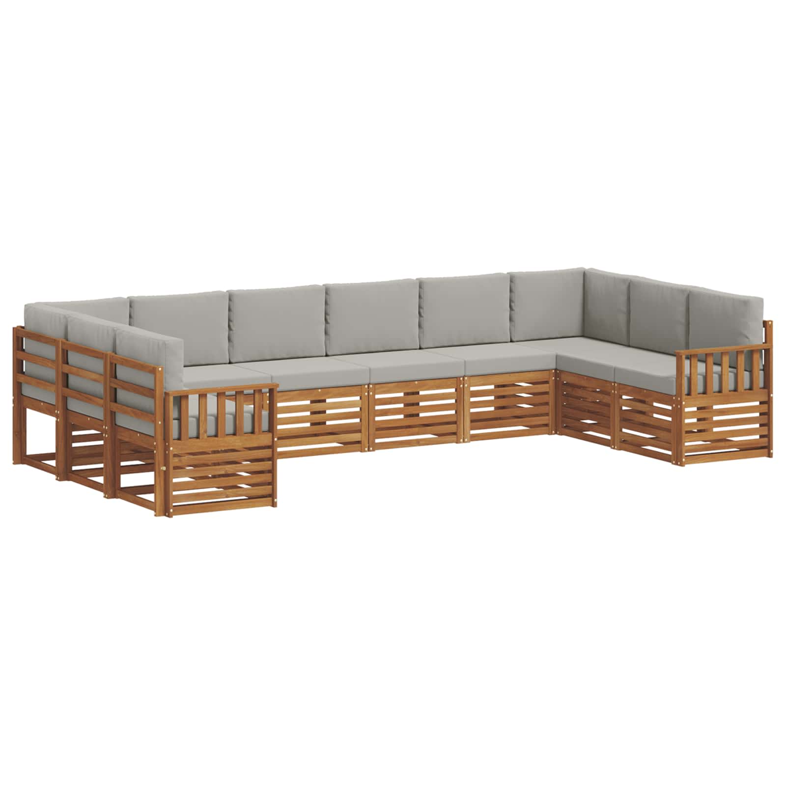 Ecksofa Set mit Kissen 10 pcs Natürlich und Hellgrau