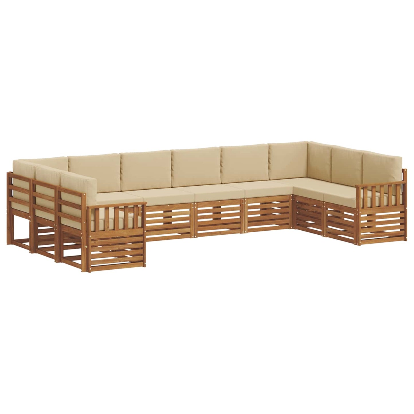 Outdoor-Sofagarnitur 10 stk. Natur und Beige