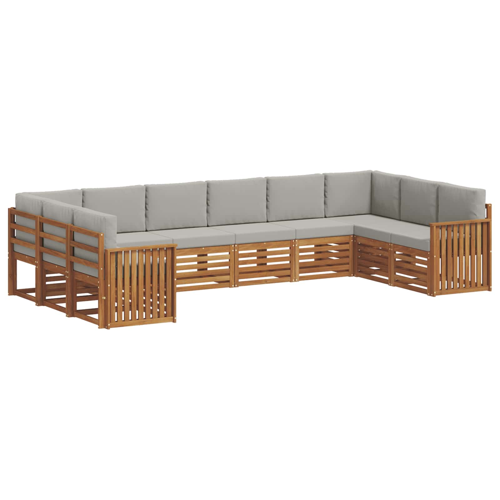 Ecksofa Set mit Kissen 10 pcs Natürlich und Hellgrau