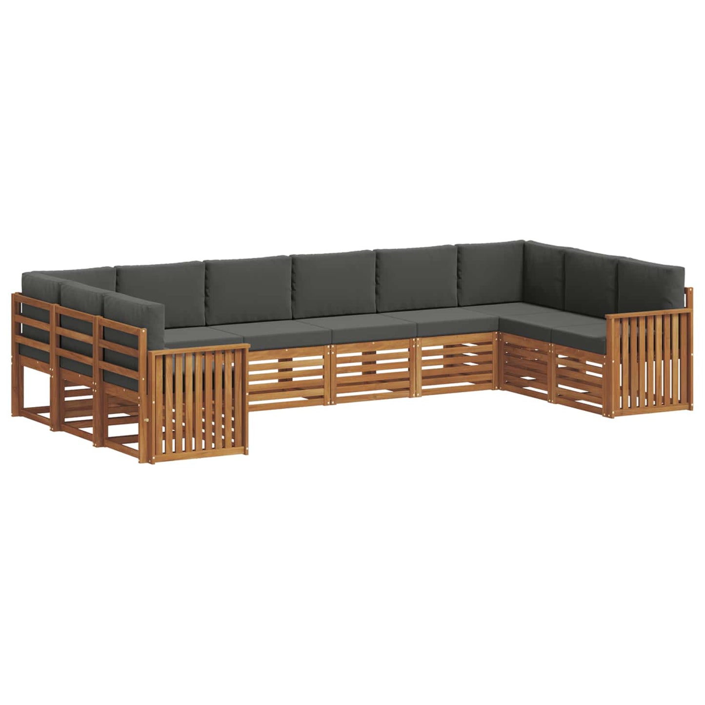 Outdoor-Sofagarnitur 10 stk. Natur und Anthrazit