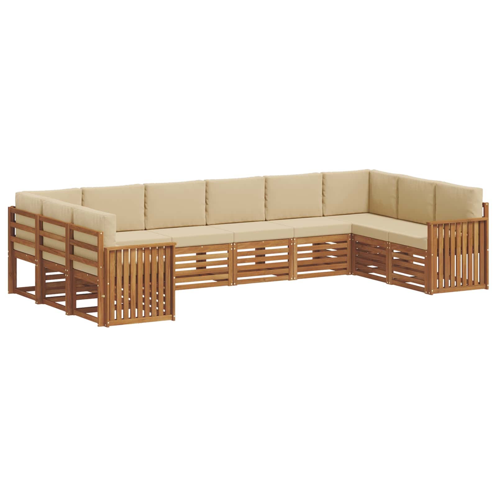 Outdoor-Sofagarnitur 10 stk. Natur und Beige