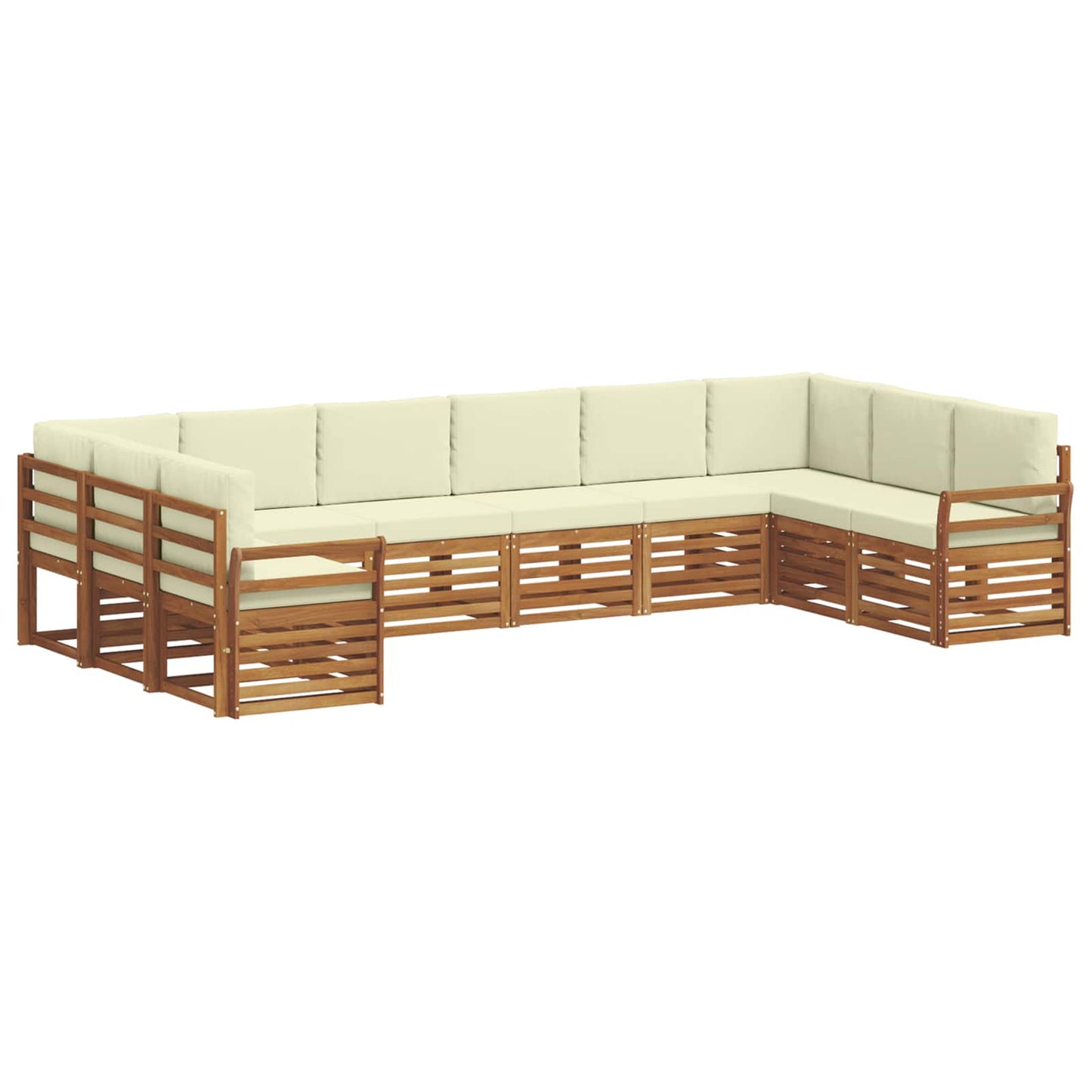 Outdoor-Sofagarnitur 10 stk. Natur und Creme
