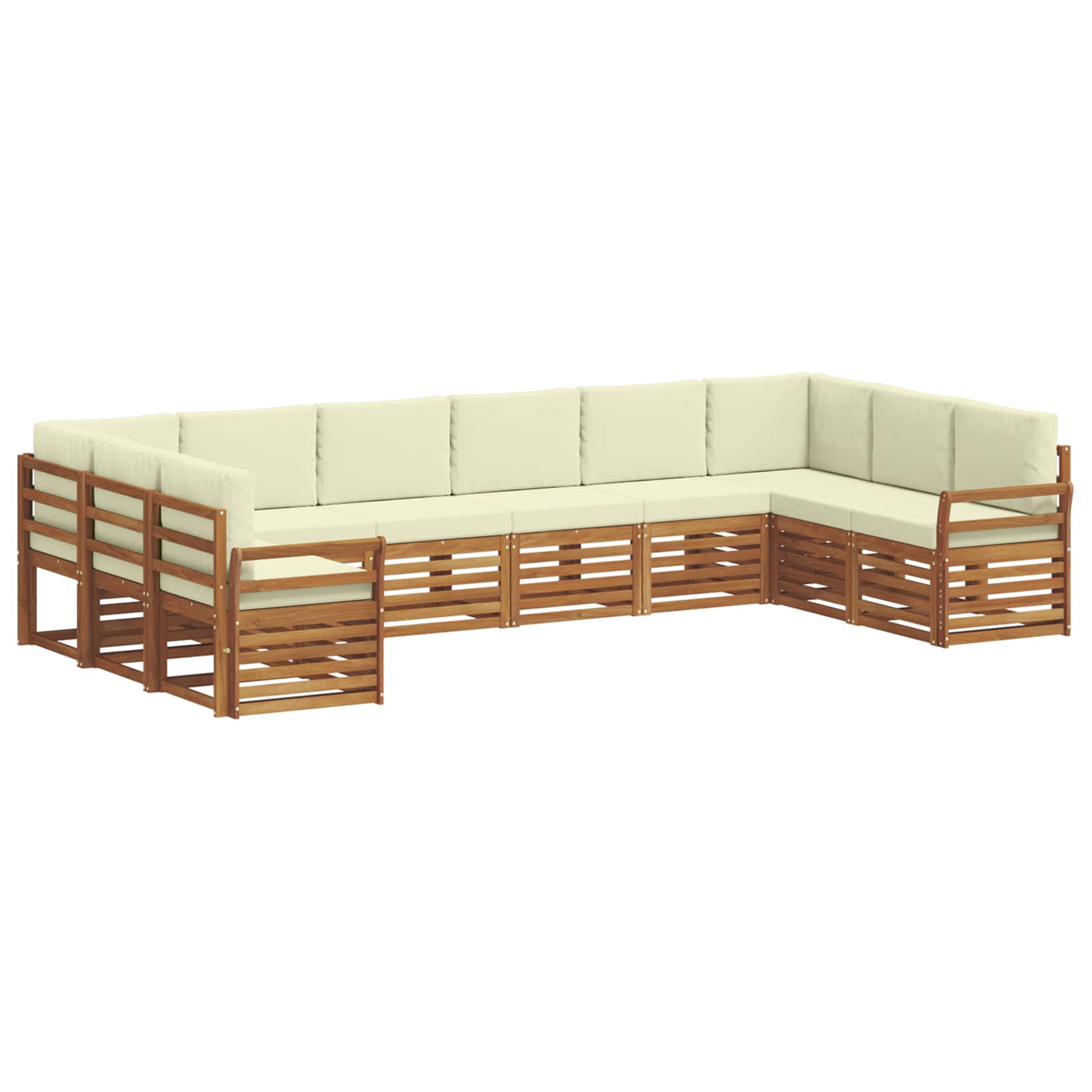 Outdoor-Sofagarnitur 10 stk. Natur und Creme