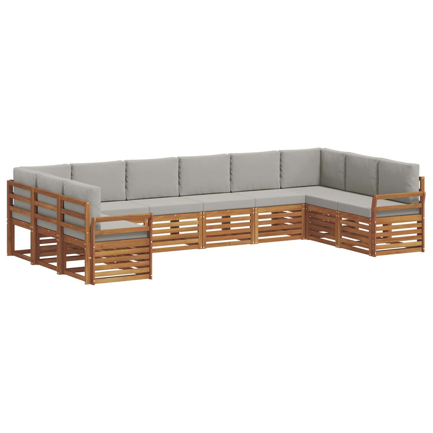 Ecksofa Set mit Kissen 10 pcs Natürlich und Hellgrau