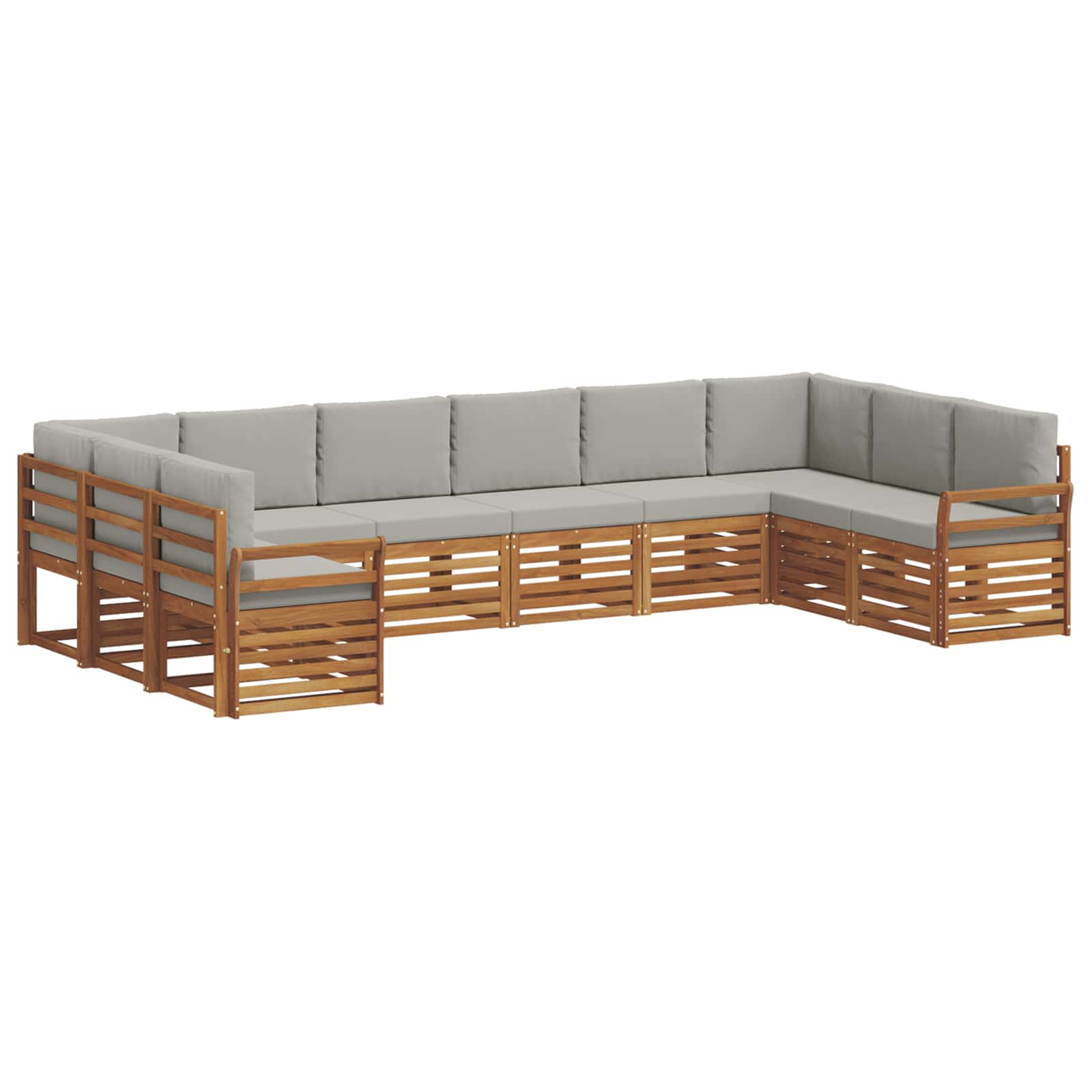 Ecksofa Set mit Kissen 10 pcs Natürlich und Hellgrau