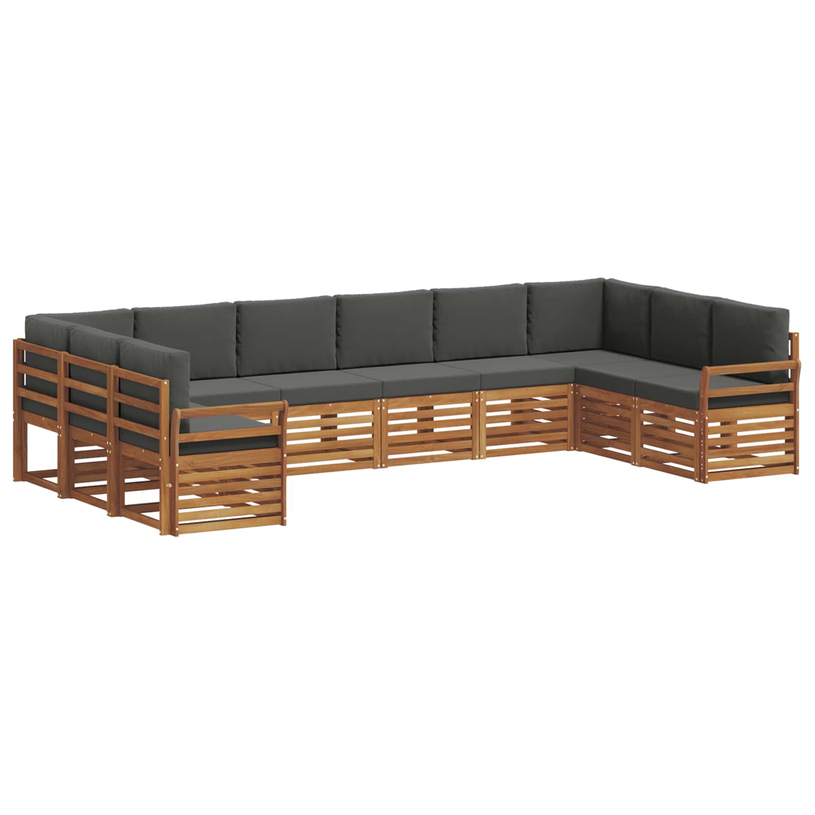 Ecksofa Set mit Kissen 10 pcs Natur und Anthrazit