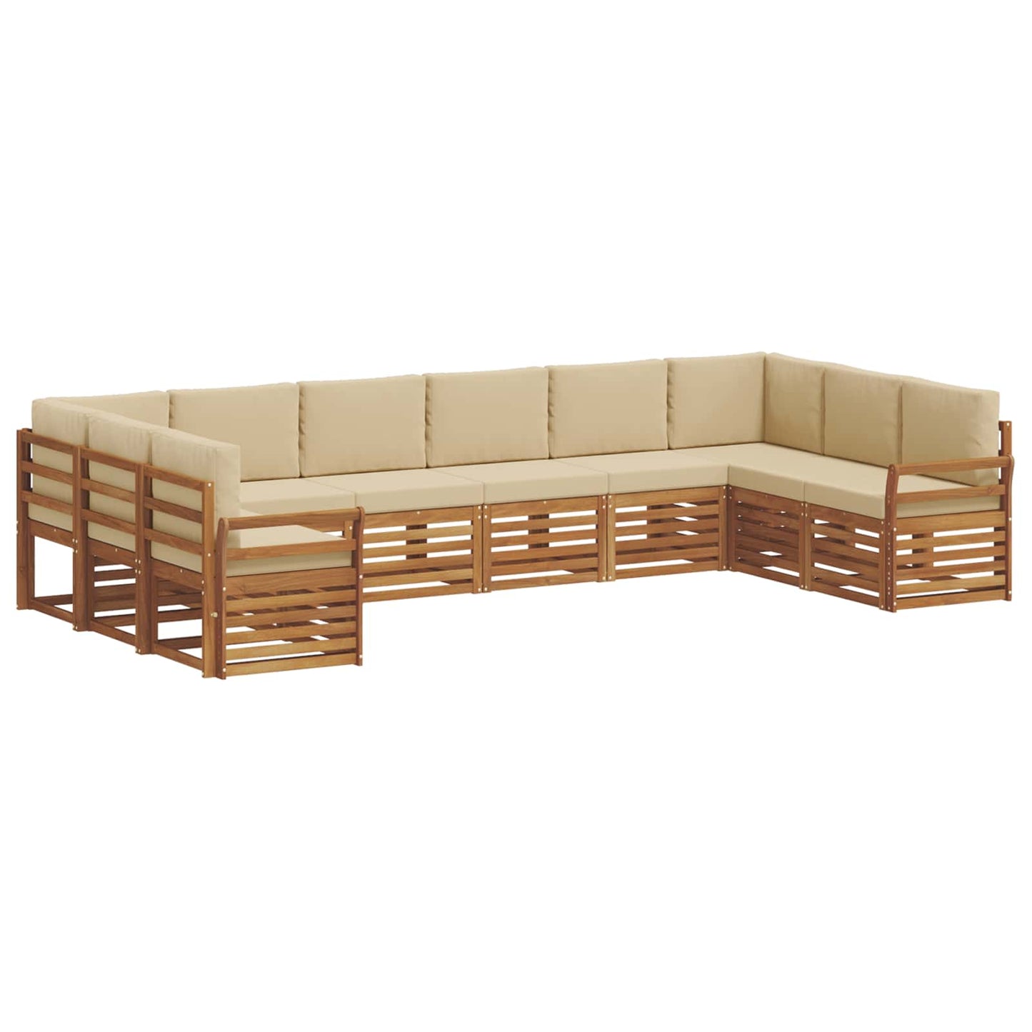 Outdoor-Sofagarnitur 10 stk. Natur und Beige