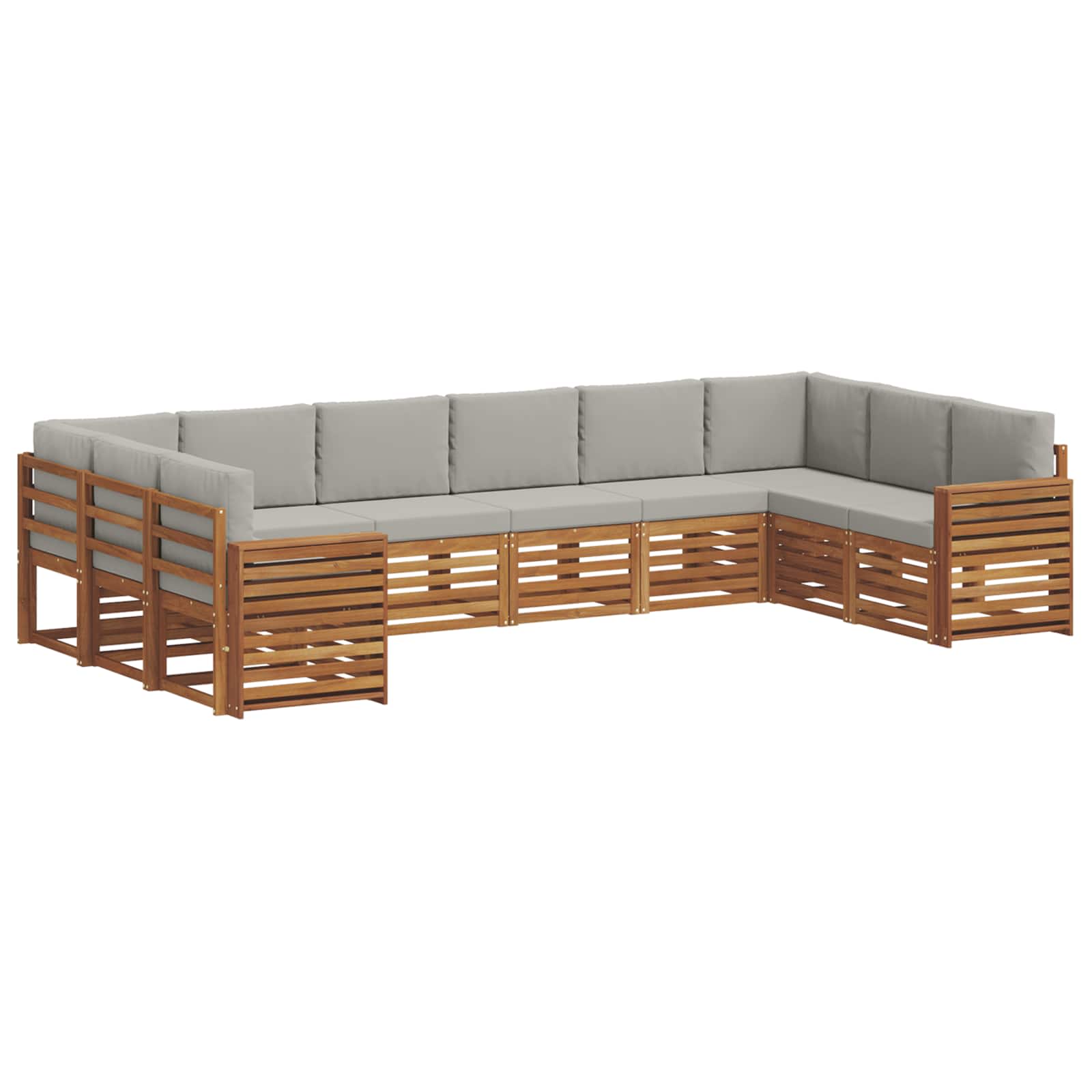 Ecksofa Set mit Kissen 10 pcs Natürlich und Hellgrau