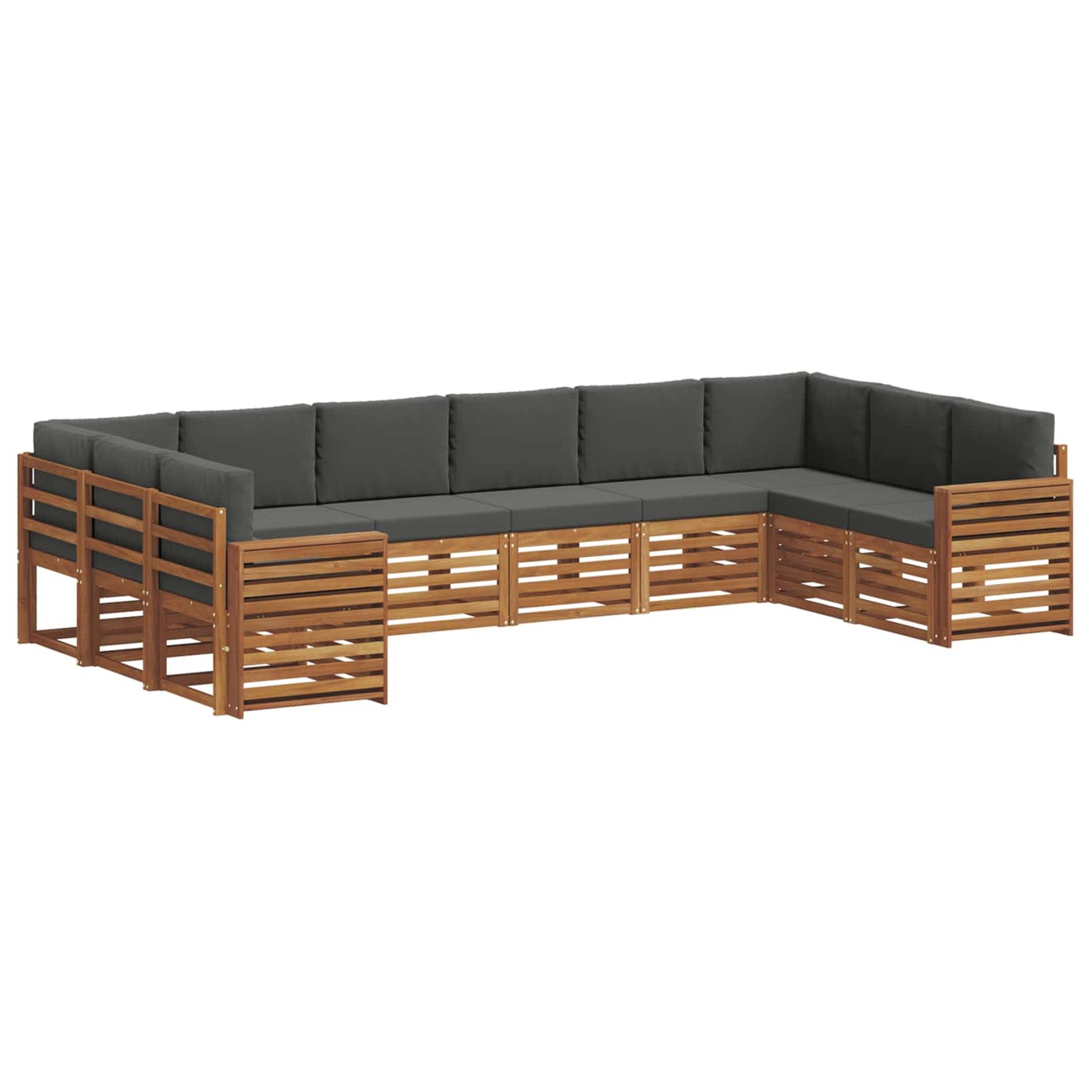 Ecksofa Set mit Kissen 10 pcs Natur und Anthrazit