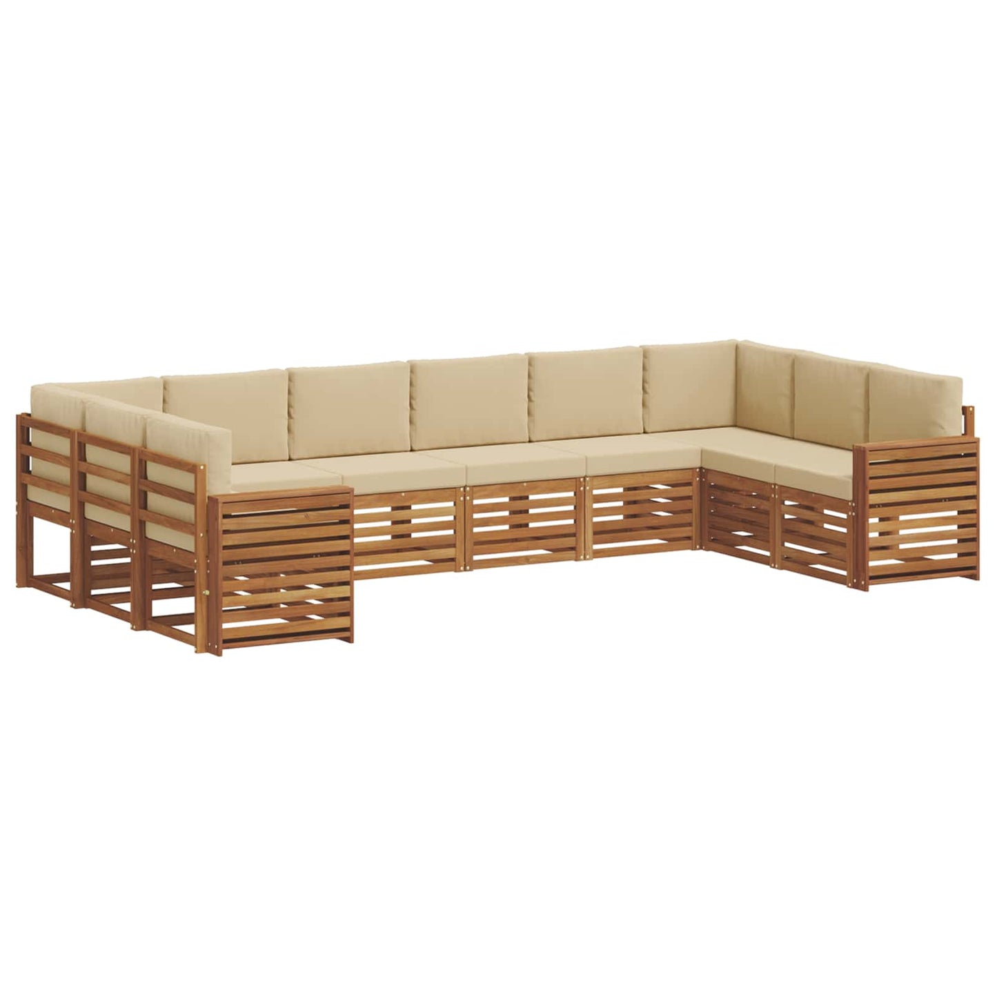 Ecksofa Set mit Kissen 10 pcs Natur und Beige