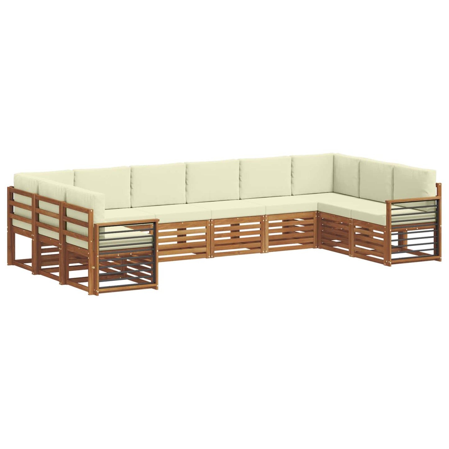 Outdoor-Sofagarnitur 10 stk. Natur und Creme