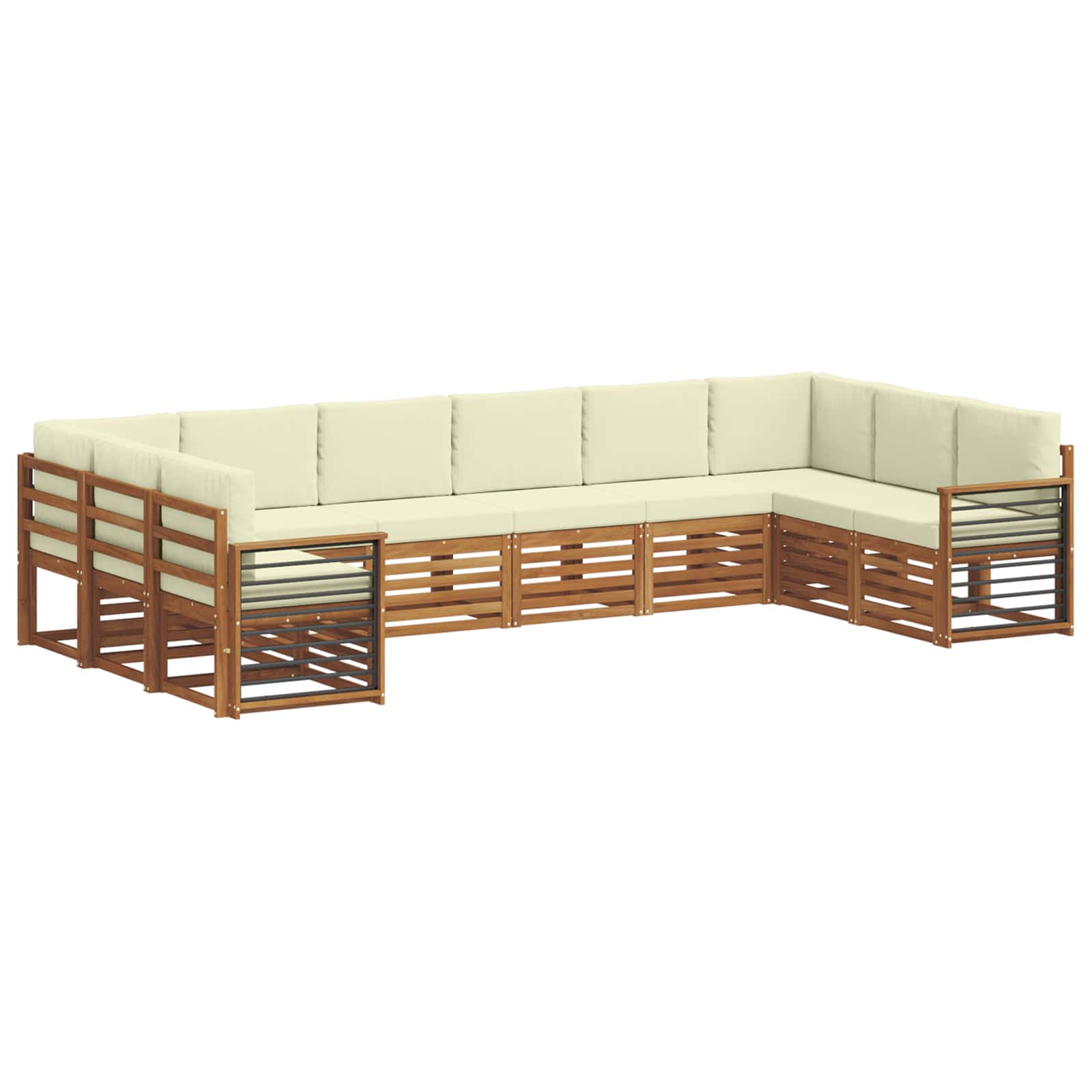 Outdoor-Sofagarnitur 10 stk. Natur und Creme