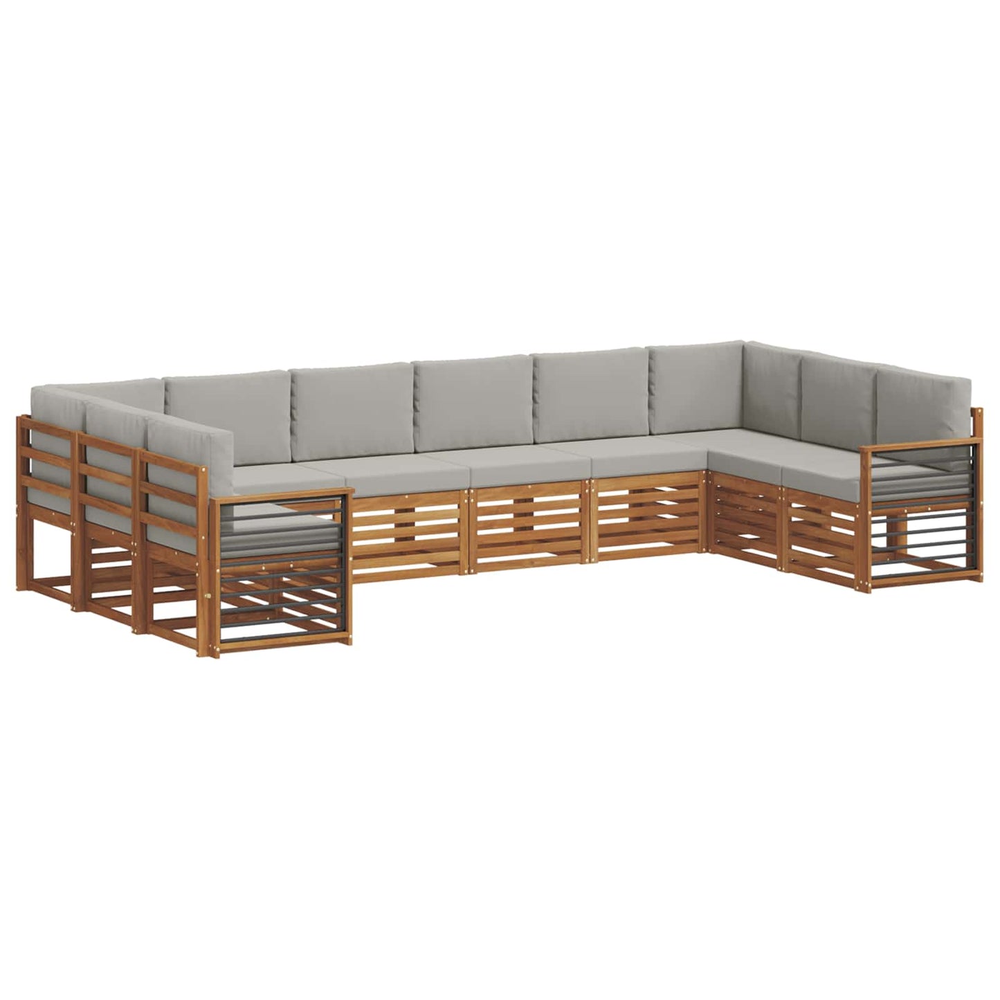 Ecksofa Set mit Kissen 10 pcs Natürlich und Hellgrau