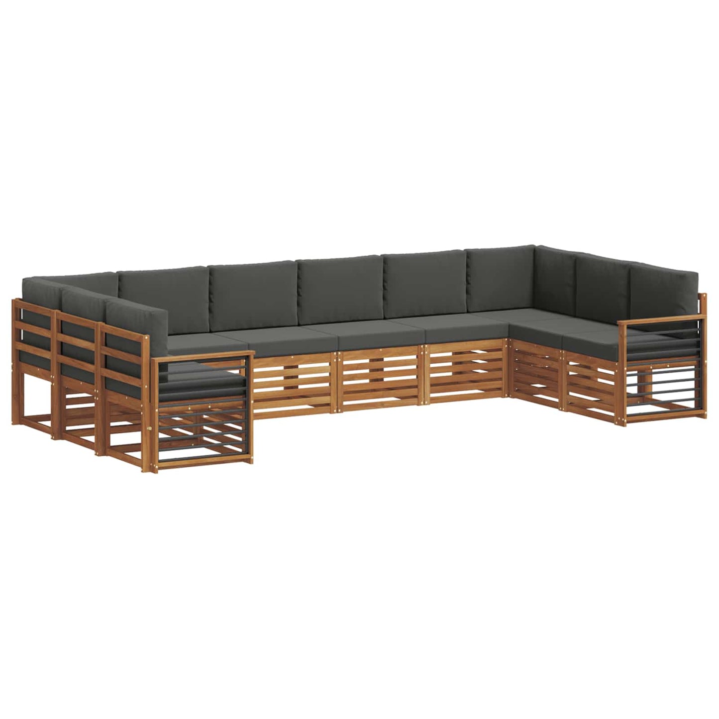 Ecksofa Set mit Kissen 10 pcs Natur und Anthrazit