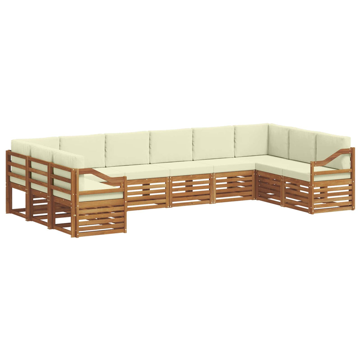 Outdoor-Sofagarnitur 10 stk. Natur und Creme