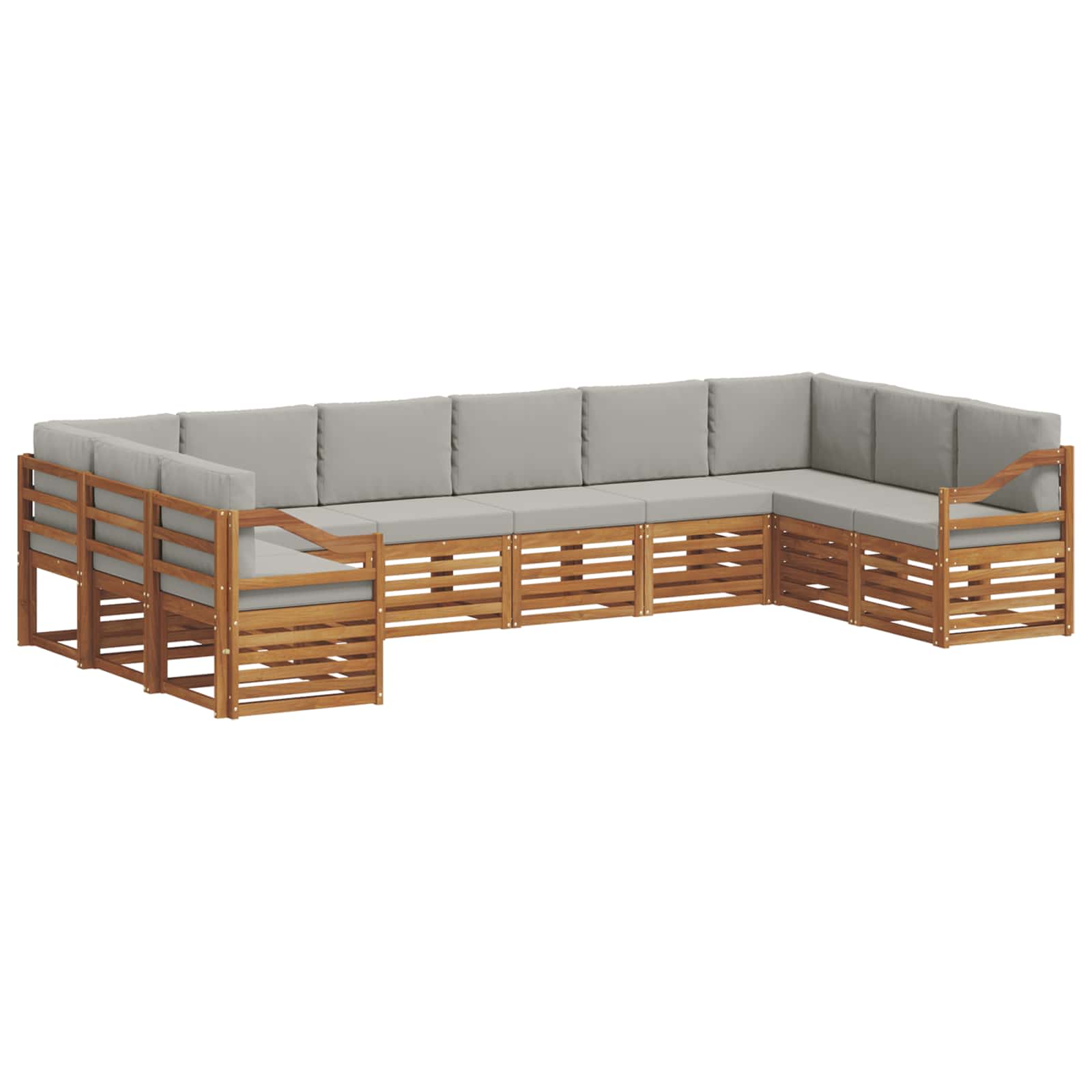 Ecksofa Set mit Kissen 10 pcs Natürlich und Hellgrau