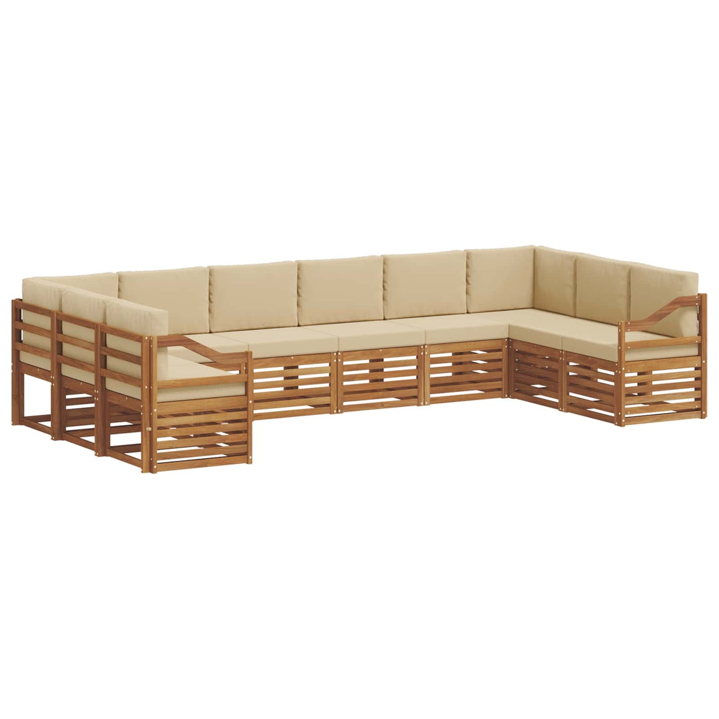 Outdoor-Sofagarnitur 10 stk. Natur und Beige