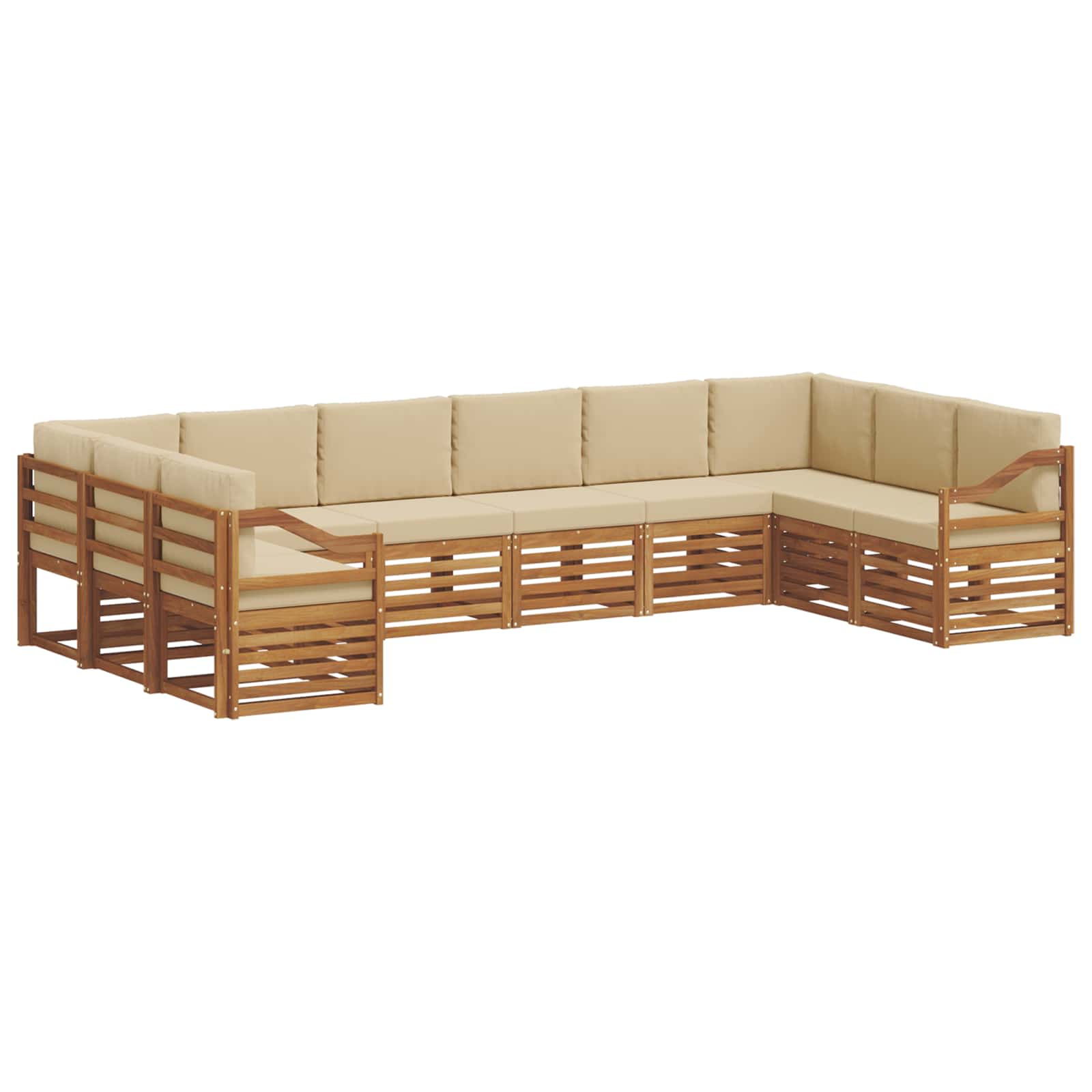 Outdoor-Sofagarnitur 10 stk. Natur und Beige