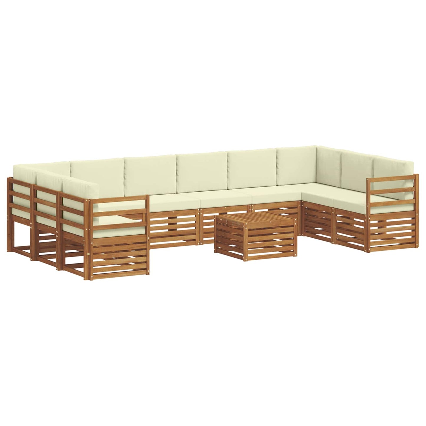 Outdoor-Sofagarnitur 11 stk. Natur und Creme