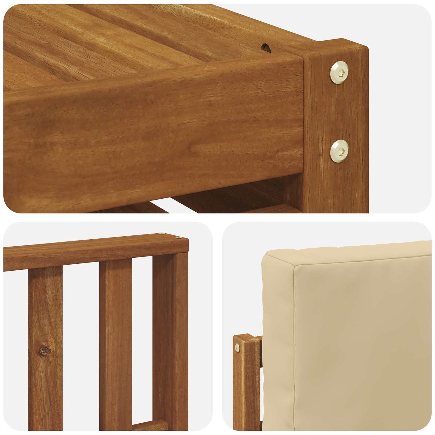 Outdoor-Sofagarnitur 11 stk. Natur und Beige