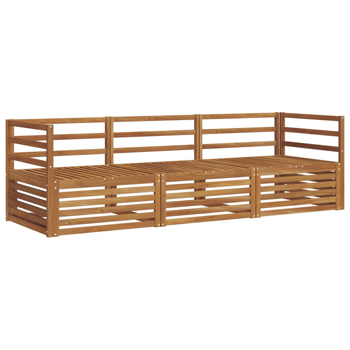 Outdoor-Sofagarnitur 3 stk. Natur Massivholz Akazie
