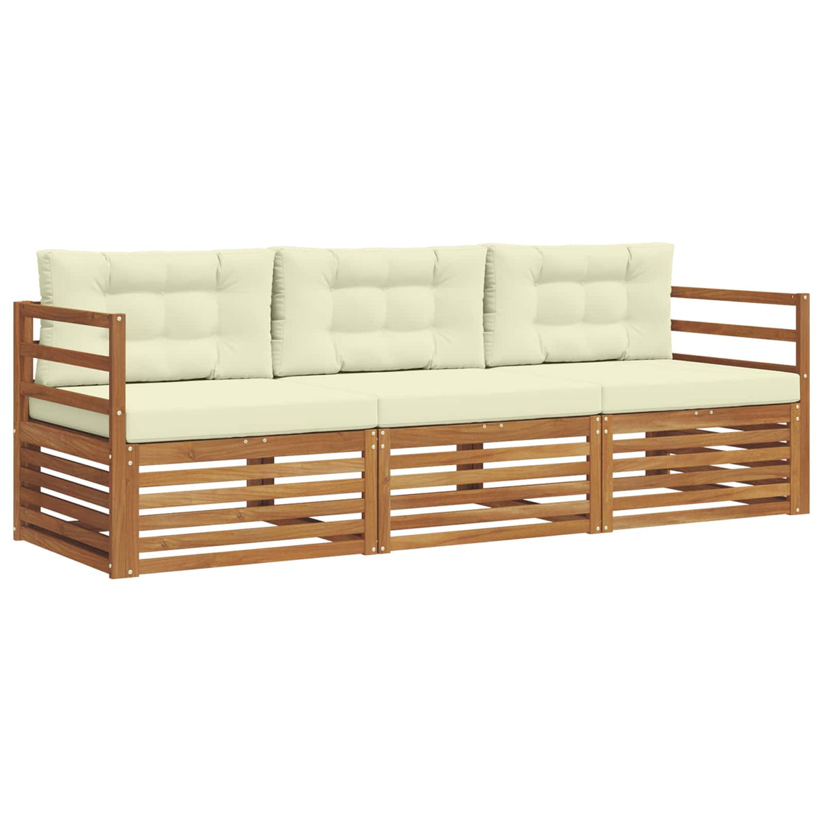Outdoor-Sofagarnitur 3 stk. Natur und Creme