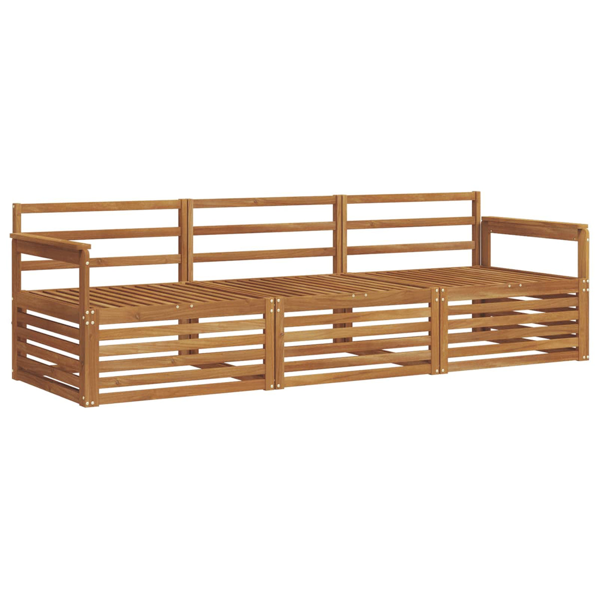 Outdoor-Sofagarnitur 3 stk. Natur Massivholz Akazie