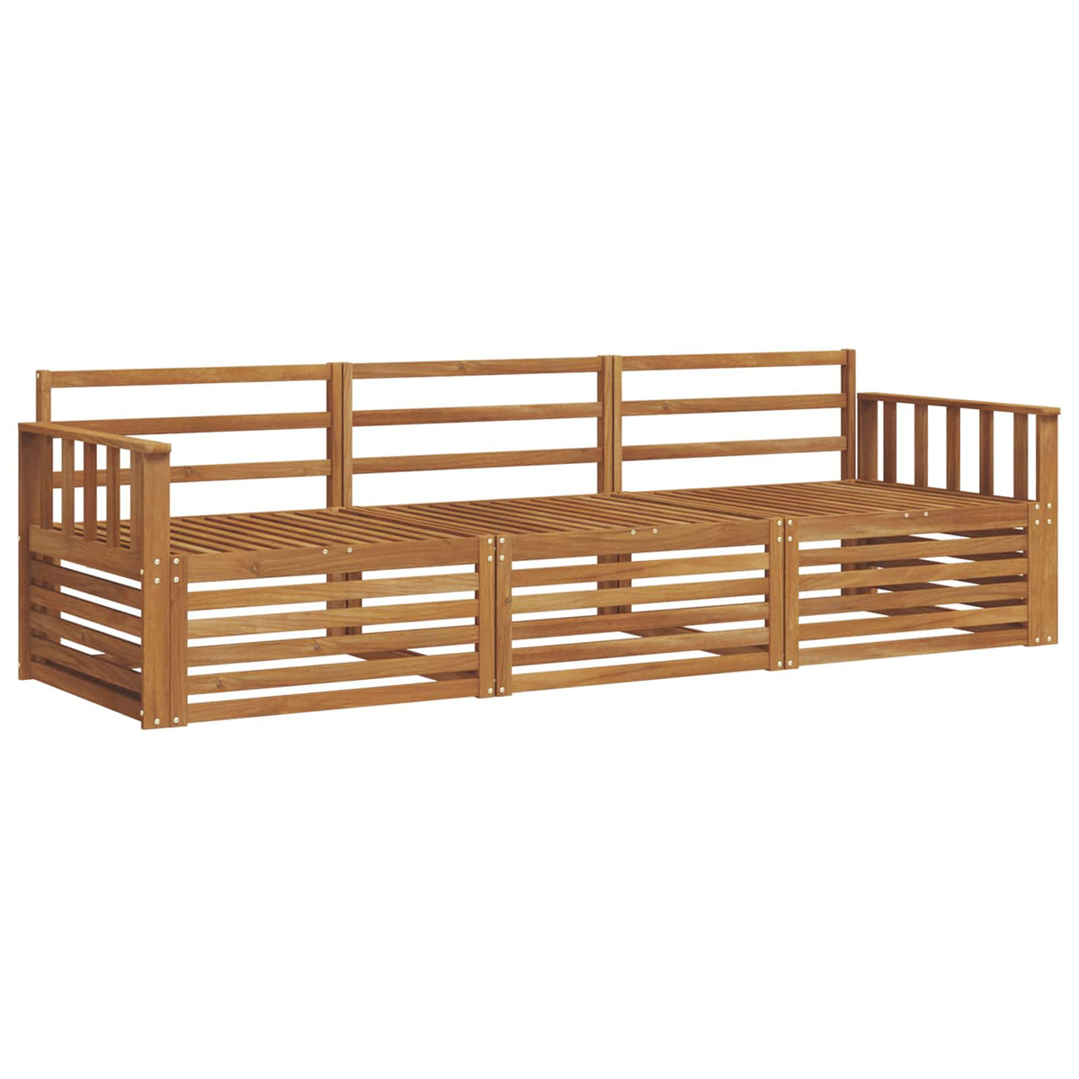 Outdoor-Sofagarnitur 3 stk. Natur Massivholz Akazie