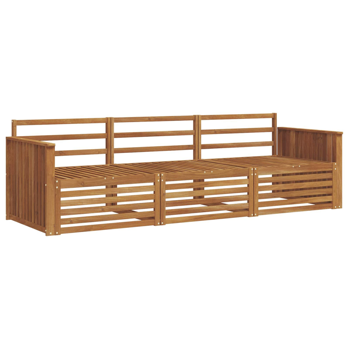 Outdoor-Sofagarnitur 3 stk. Natur Massivholz Akazie