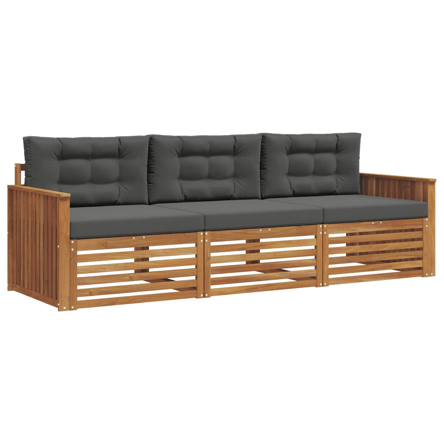 Outdoor-Sofagarnitur 3 stk. Natur und Anthrazit