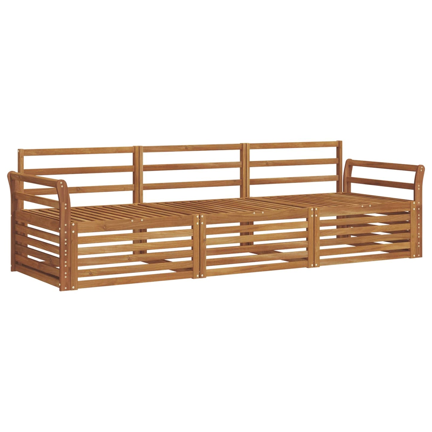 Outdoor-Sofagarnitur 3 pcs Natur Massivholz Akazie