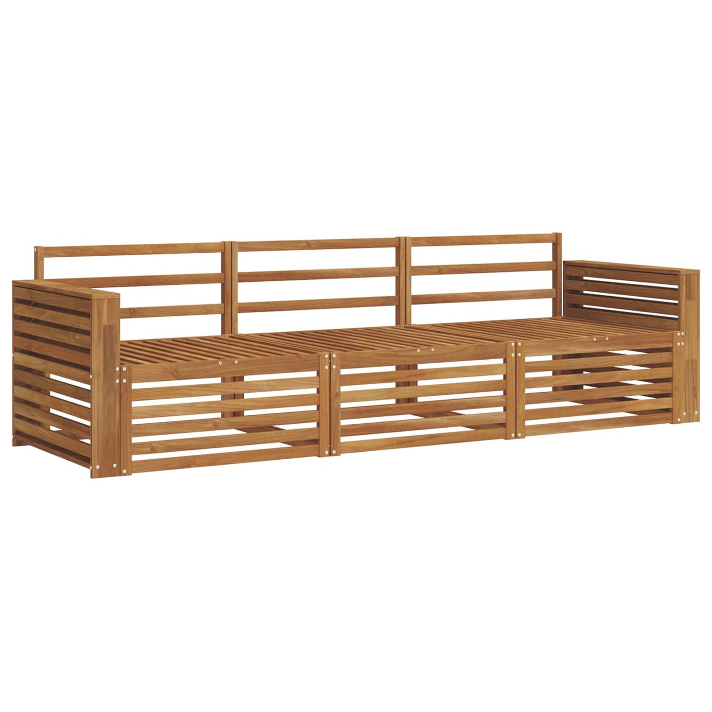 Outdoor-Sofagarnitur 3 stk. Natur Massivholz Akazie