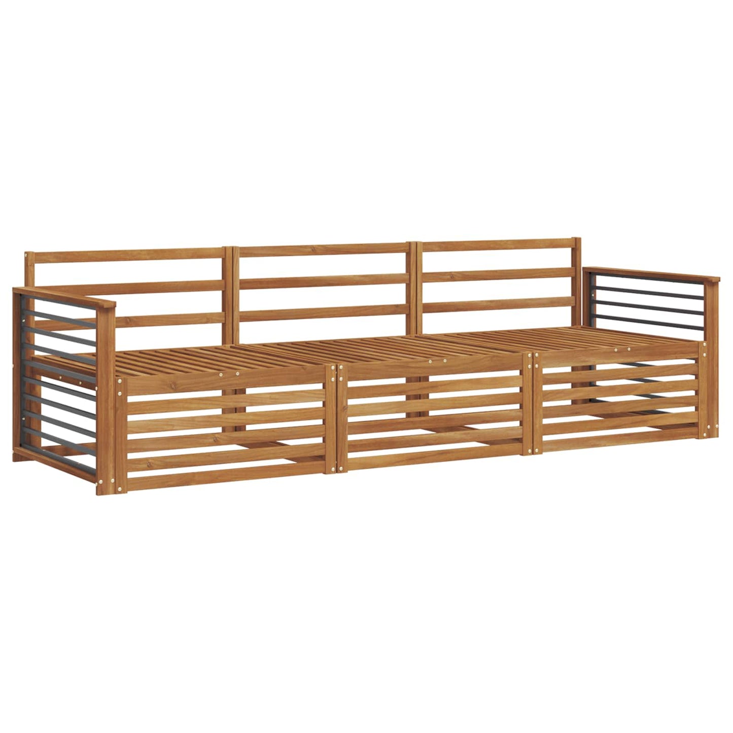 Outdoor-Sofagarnitur 3 pcs Natur Massivholz Akazie