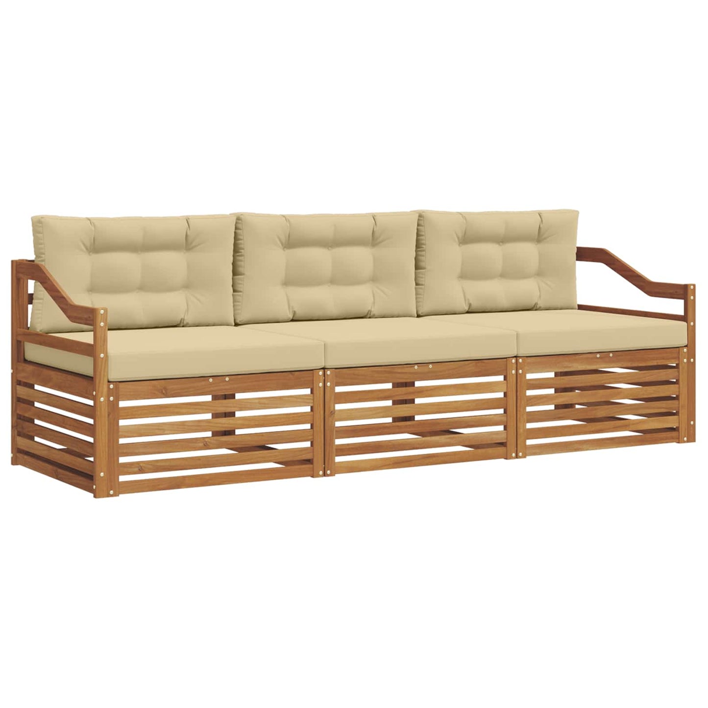 Outdoor-Sofagarnitur 3 stk. Natur und Beige