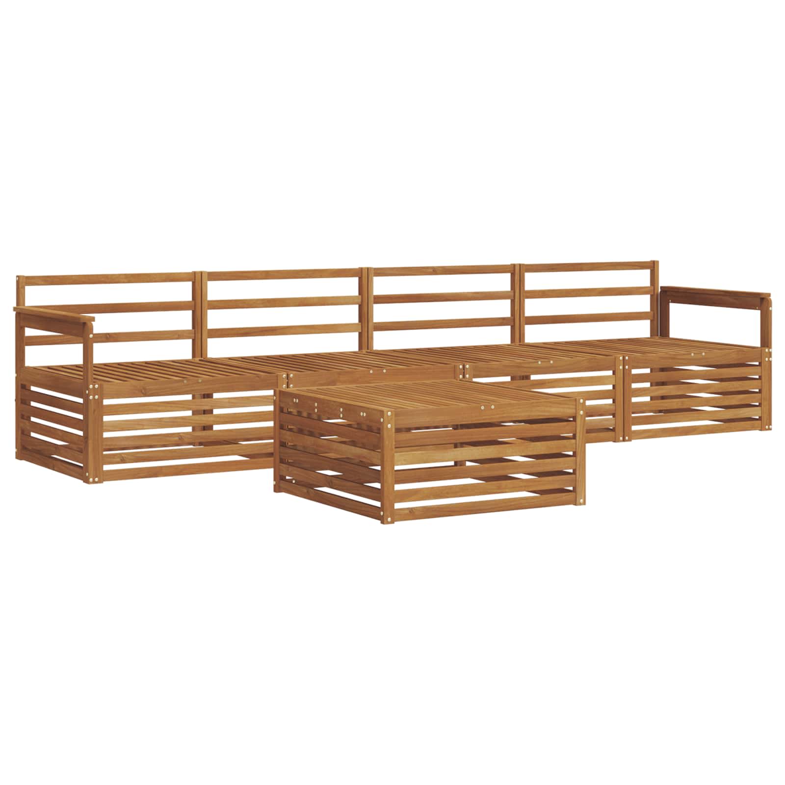 Outdoor-Sofagarnitur 5 pcs Natur Massivholz Akazie