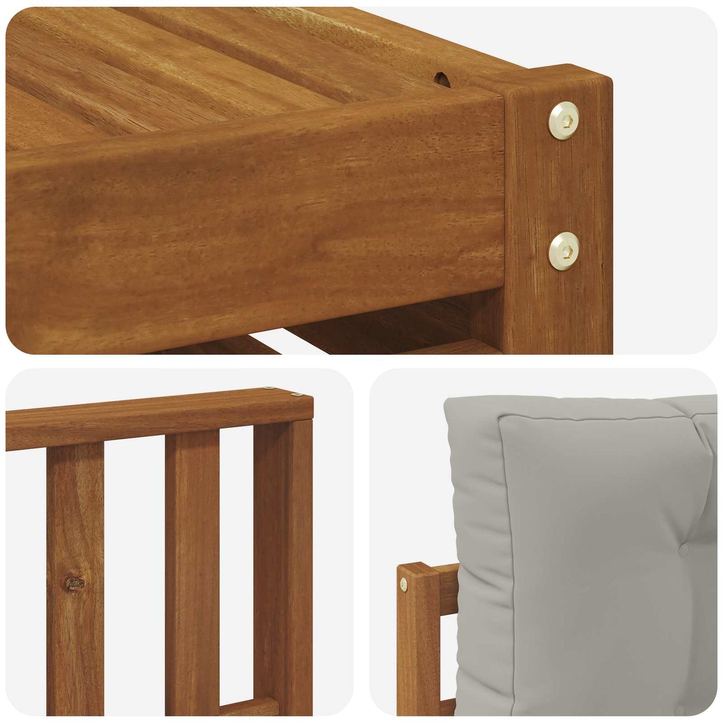 Outdoor-Sofagarnitur mit Kissen 5 pcs Natürlich und Hellgrau