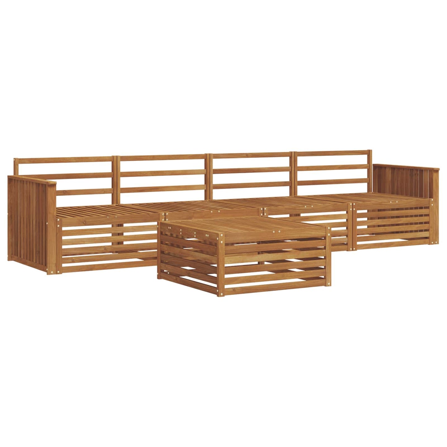Outdoor-Sofagarnitur 5 pcs Natur Massivholz Akazie