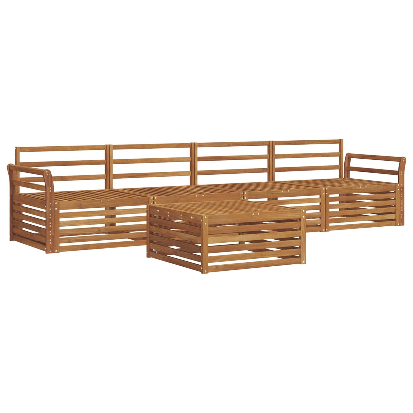 Outdoor-Sofagarnitur 5 pcs Natur Massivholz Akazie
