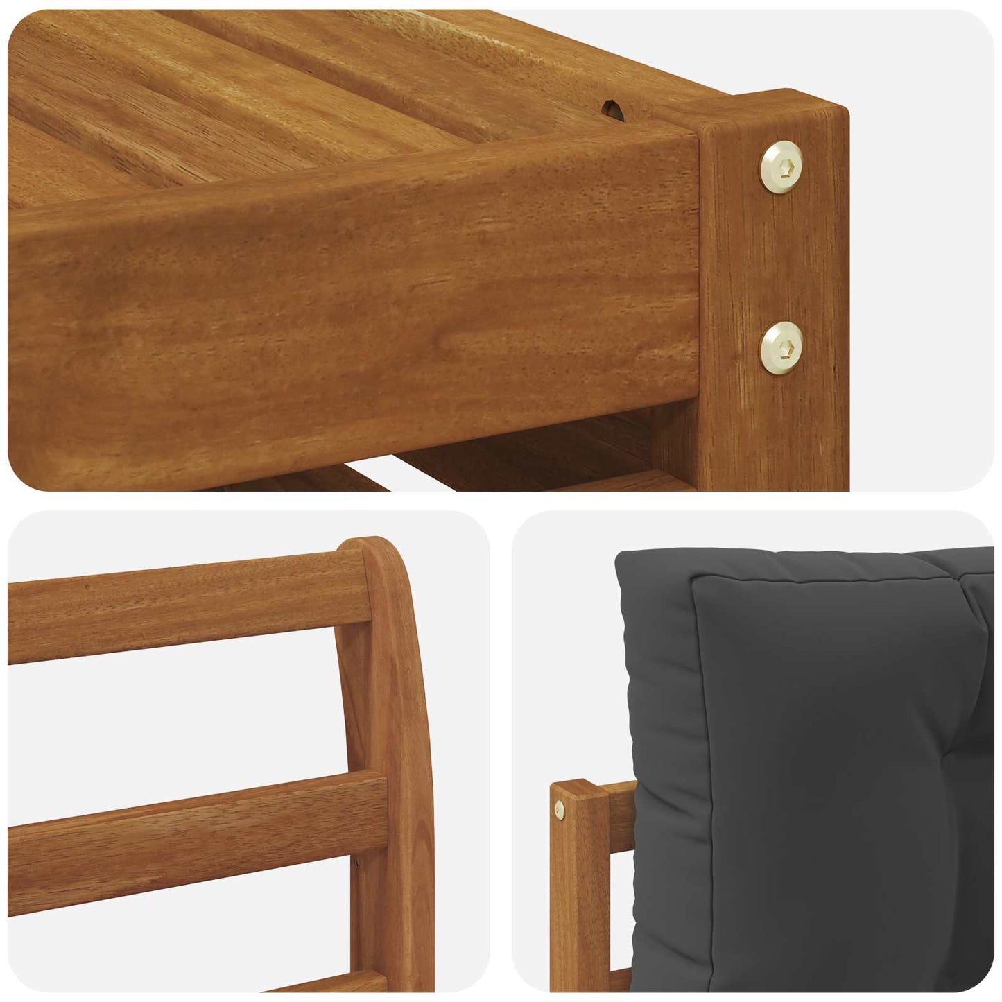 Outdoor-Sofagarnitur 5 stk. Natur und Anthrazit