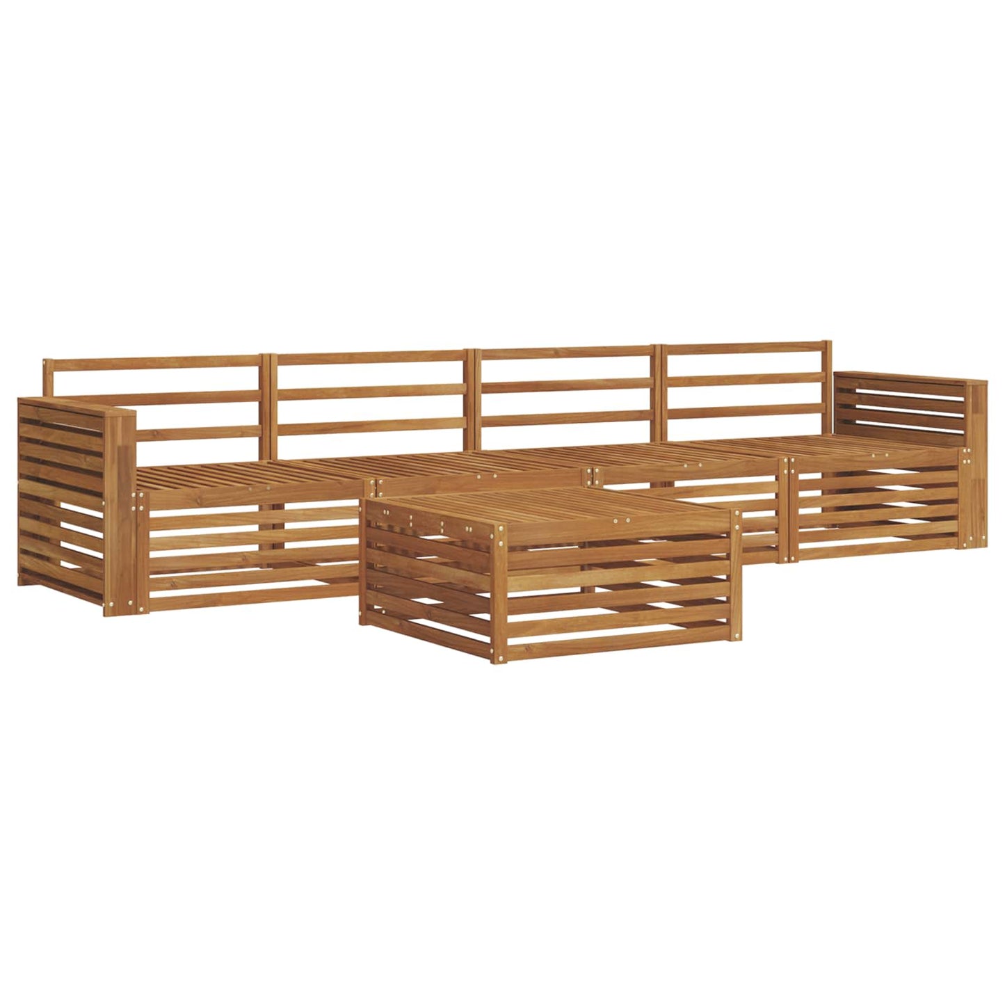 Outdoor-Sofagarnitur 5 stk. Natur Massivholz Akazie
