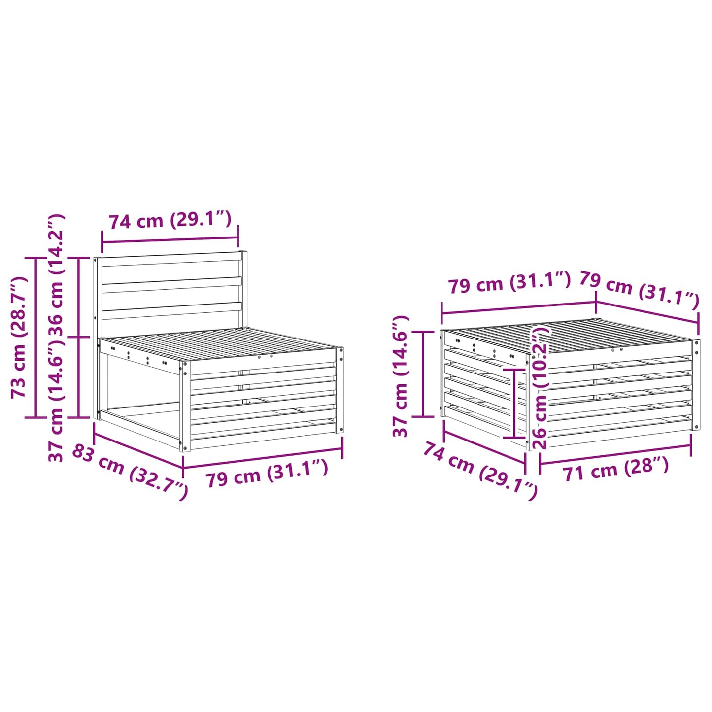 Outdoor-Sofagarnitur 5 stk. Natur Massivholz Akazie