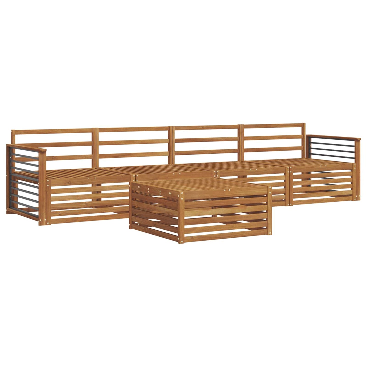 Outdoor-Sofagarnitur 5 pcs Natur Massivholz Akazie