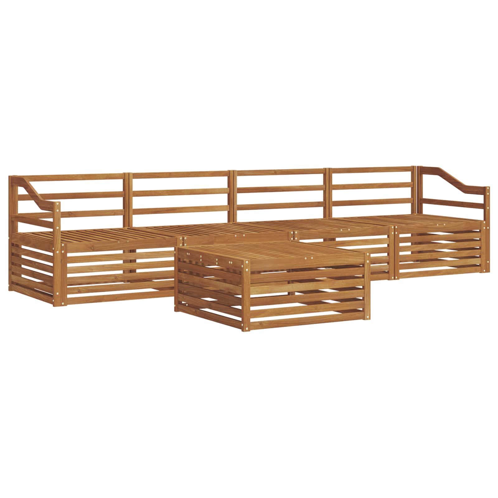 Outdoor-Sofagarnitur 5 pcs Natur Massivholz Akazie